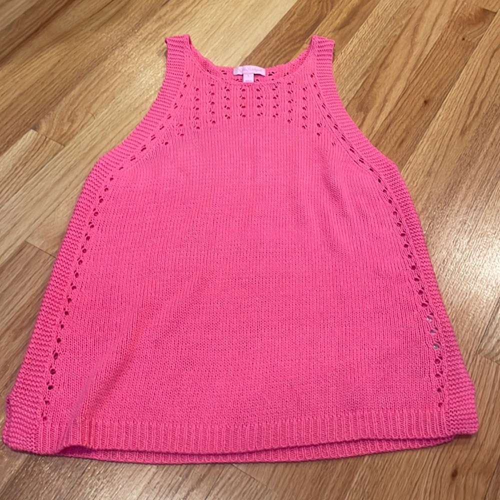 Lilly Pulitzer hot pink sweater tank top